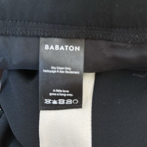 Aritzia Babaton Black Ankle Jogger Pants White Racing Stripe Tapered Size 6 - Picture 7 of 12